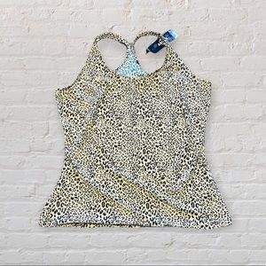 Abusa | Leopard Print Stretch Tank Top | NWT